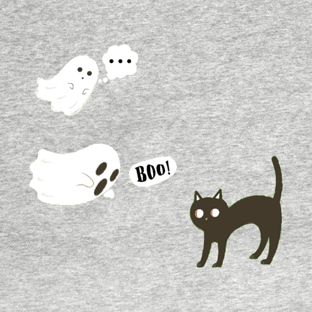 Ghosts and Cat by Honu Art Studio